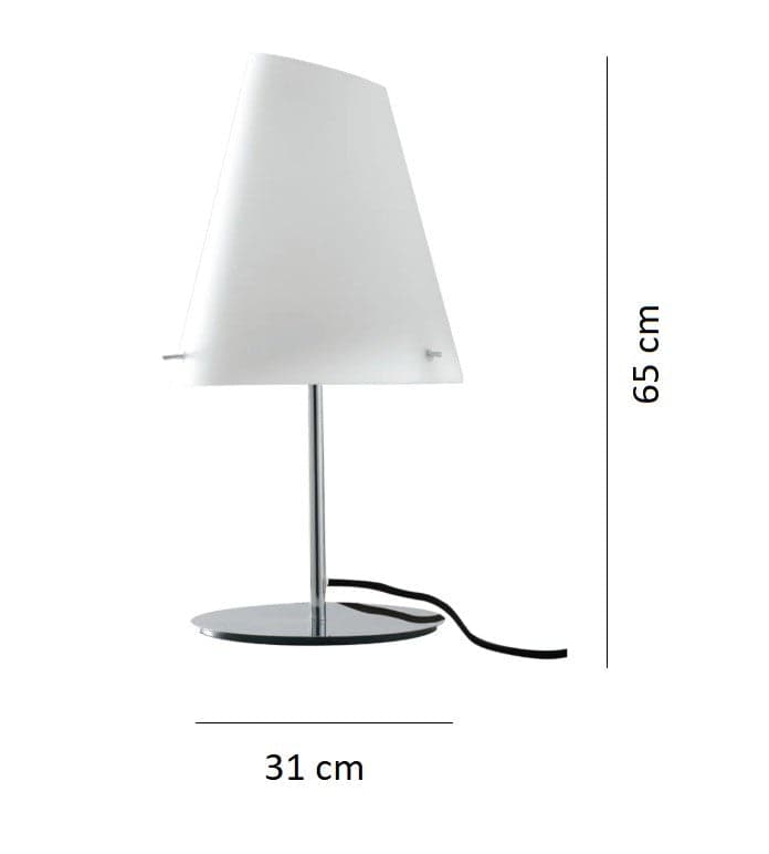 Lampada da tavolo in metallo cromato e cavo Nero 65X31 CM in Lampade da tavolo e abat-jour Led Mall Home - Napoli, commercioVirtuoso.it