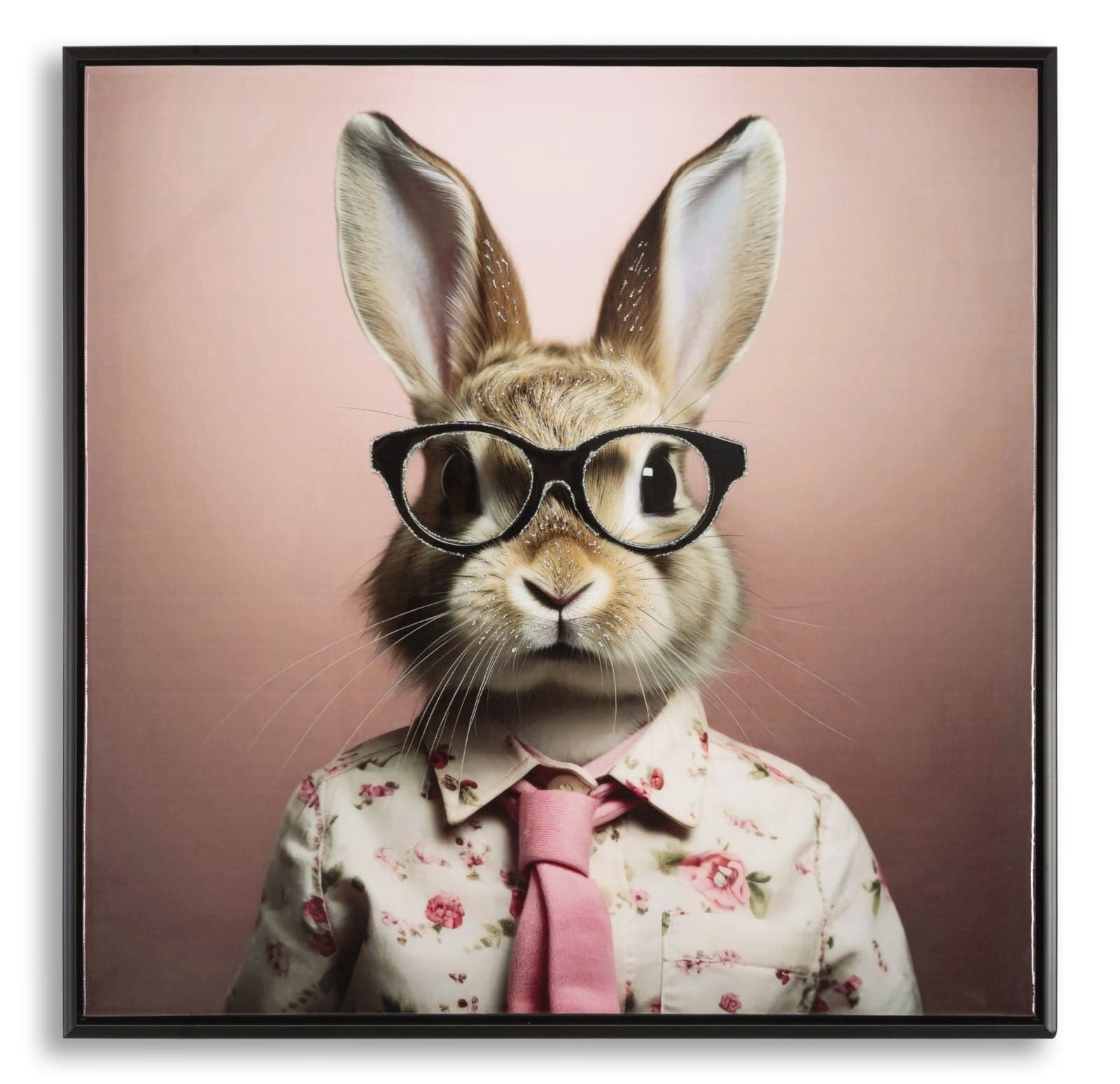 DIPINTO SU TELA LACCATO BUNNY C/CORNICE CM 62,5X2,8X62,5 in Poster e stampe Led Mall Home - Napoli, commercioVirtuoso.it