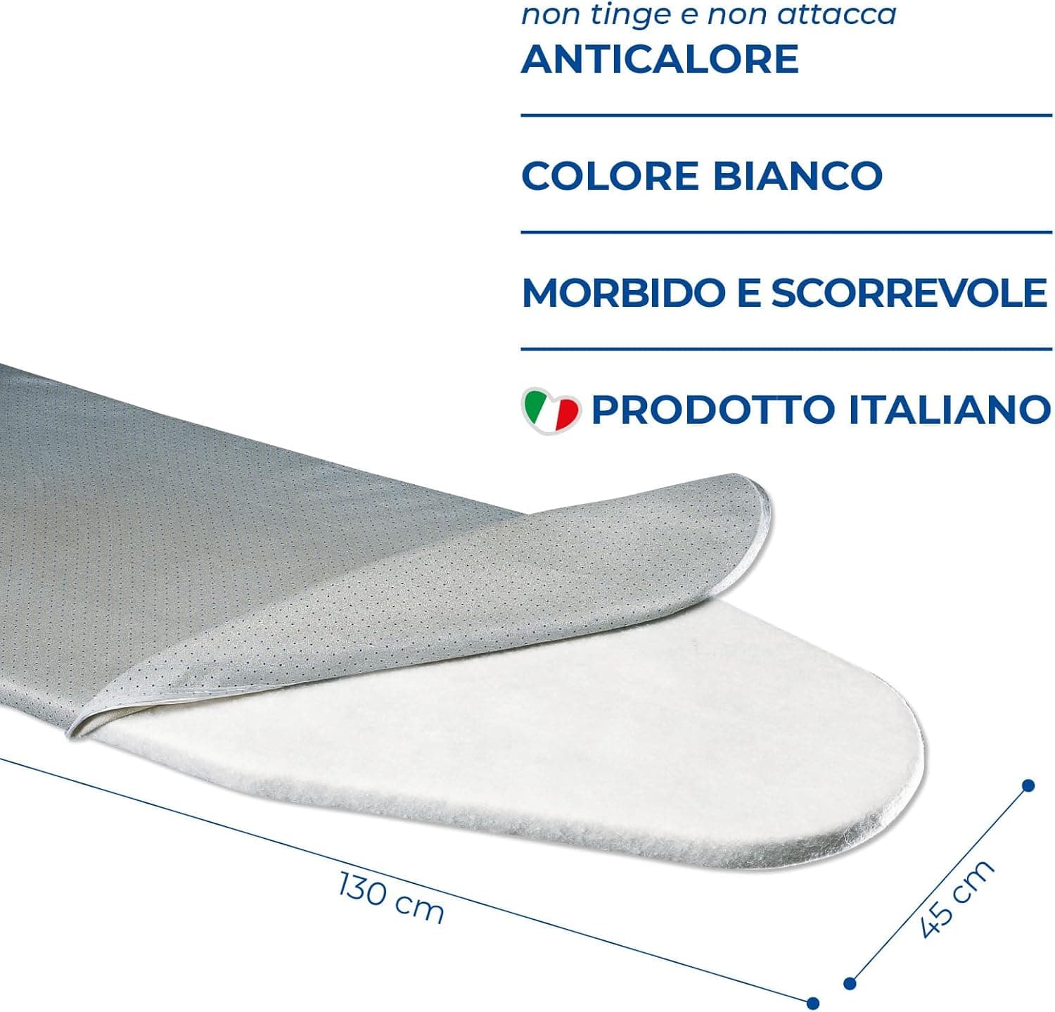 Copri Asse da Stiro Mollettone 130x45cm Made in Italy Morbido e Scorrevole in Copriasse Danyx - Casoria, commercioVirtuoso.it