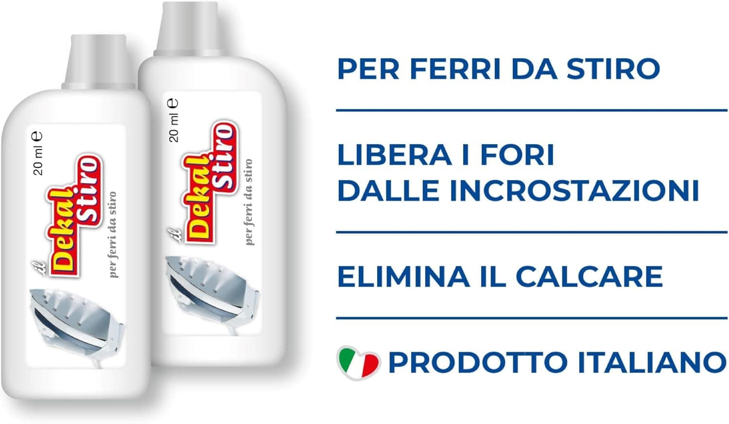 Dekal Decalcificante Ferro da stiro 2pz da 20ml Elimina il Calcare Velocemente in Detergenti multiuso Danyx - Casoria, commercioVirtuoso.it