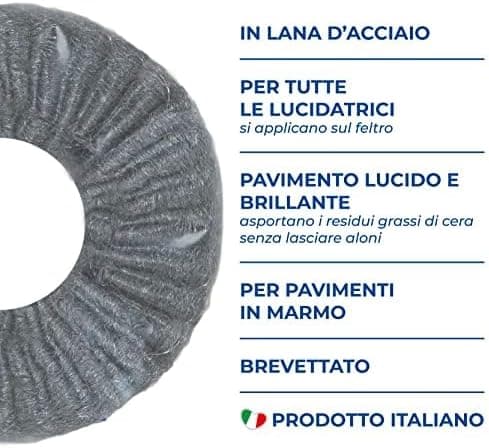 Discolux Ricambio per Lucidatrice Pavimenti 15pz Disco in Lana d'Acciaio Grigio in Cuffie per lucidatrici Danyx - Casoria, commercioVirtuoso.it