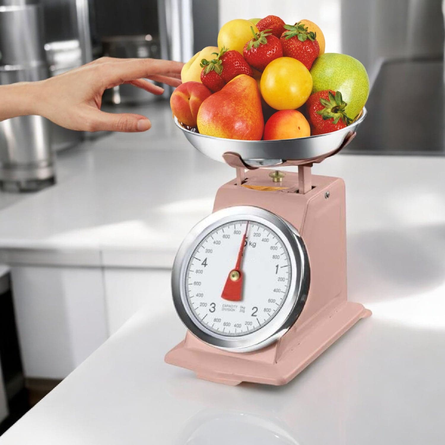Bilancia da Cucina in metallo Shabby Rosa Max 5 Kg Analogica Vassoio in Acciaio in Bilance Danyx - Casoria, commercioVirtuoso.it
