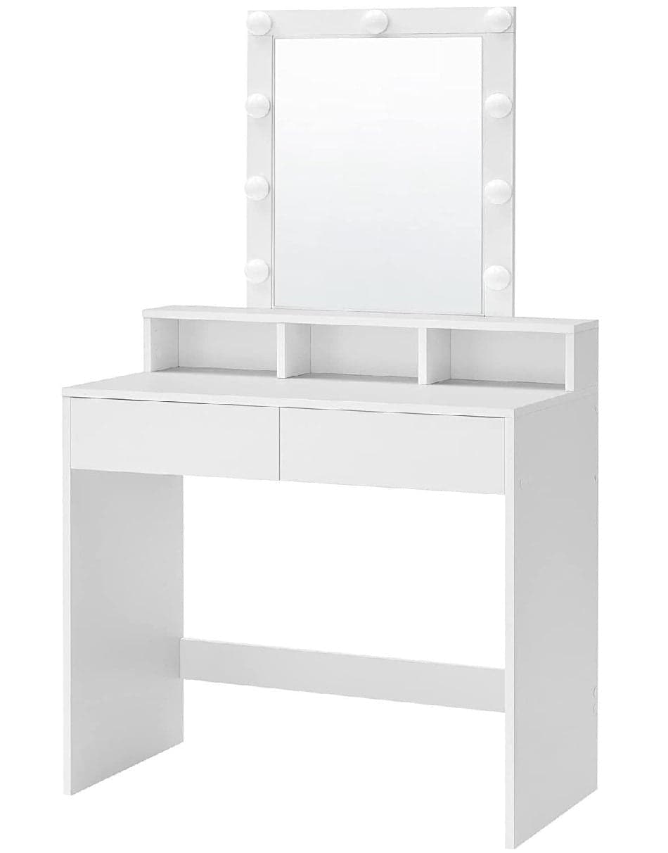 Consolle Trucco con Specchio a Led Mobile Makeup 2 Cassetti 80x40 H 140cm Luce Regolabile in Toelette Danyx - Casoria, commercioVirtuoso.it