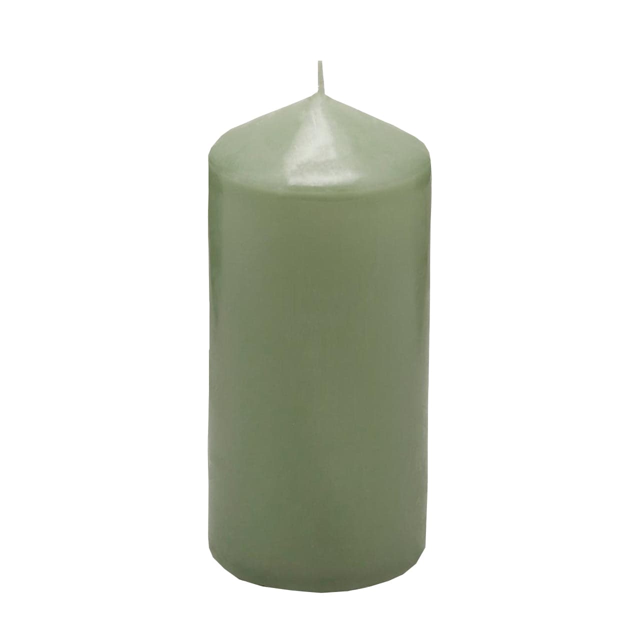 Candela classica in cera decorazione luminosa per ambienti color salvia - 6
