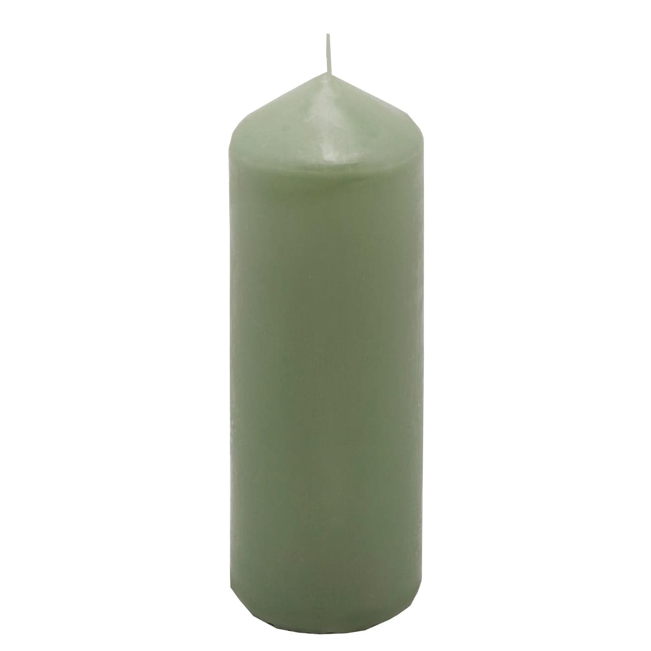 Candela classica in cera decorazione luminosa per ambienti color salvia - 8