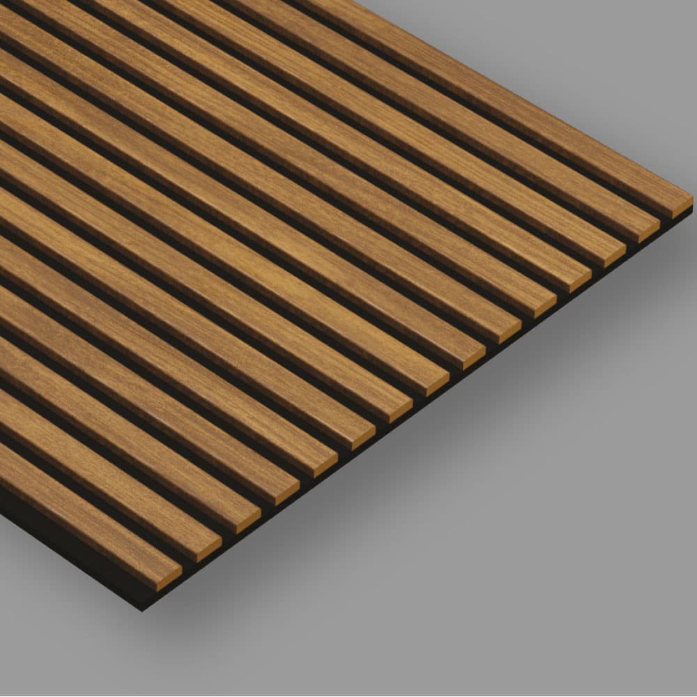 Pannello Fonoassorbente polimerico Rovere Caldo doga  270x60cm su PET 6009