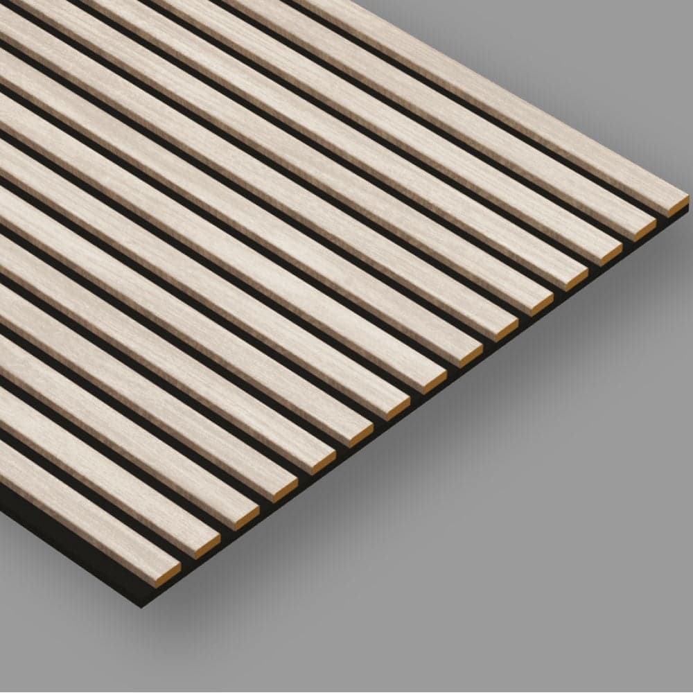 Pannello Fonoassorbente polimerico Rovere Sbiancato doga  270x60cm su PET 6009