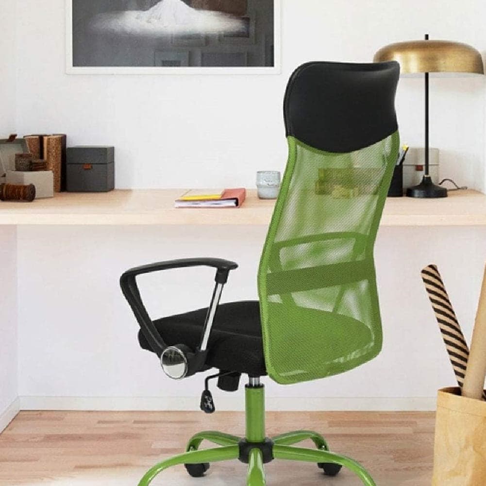 Sedia Poltrona da Ufficio Base 5 Ruote con Regolazione Traspirante Schienale Alto Nero Verde in Sedie da scrivania Danyx - Casoria, commercioVirtuoso.it