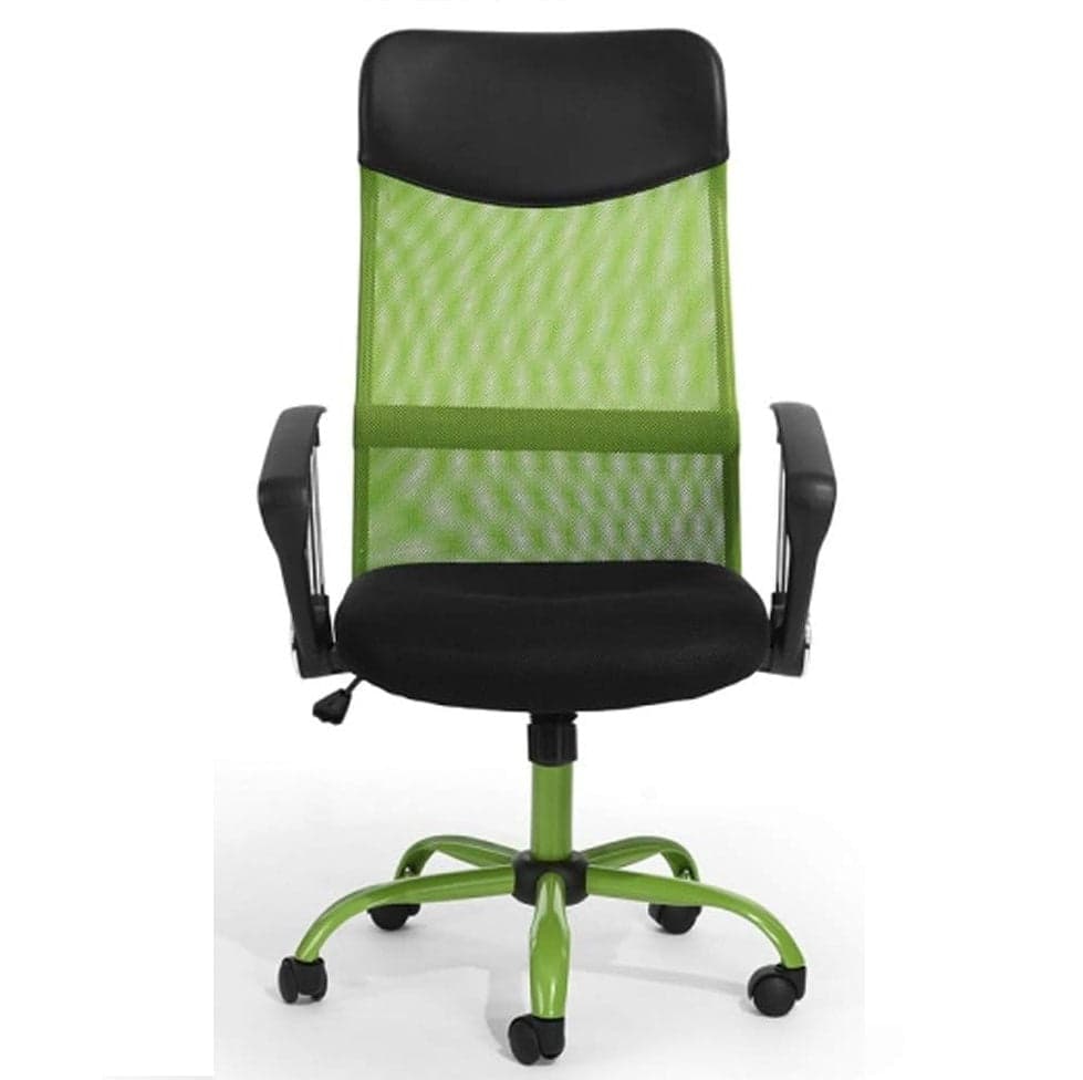 Sedia Poltrona da Ufficio Base 5 Ruote con Regolazione Traspirante Schienale Alto Nero Verde in Sedie da scrivania Danyx - Casoria, commercioVirtuoso.it