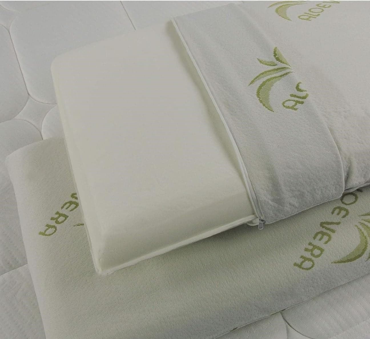 Coppia Cuscino Sfoderabile Aloe Vera e Memory 70x40 H 15cm con Sacca da Viaggio in Cuscini da lettura Danyx - Casoria, commercioVirtuoso.it
