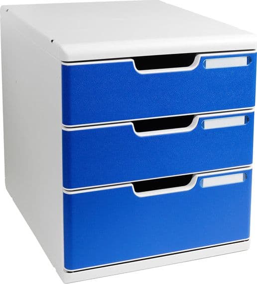 CASSETTIERA MODULO A4 3 CASSETTI GRIGIO/BLU EXACOMPTA