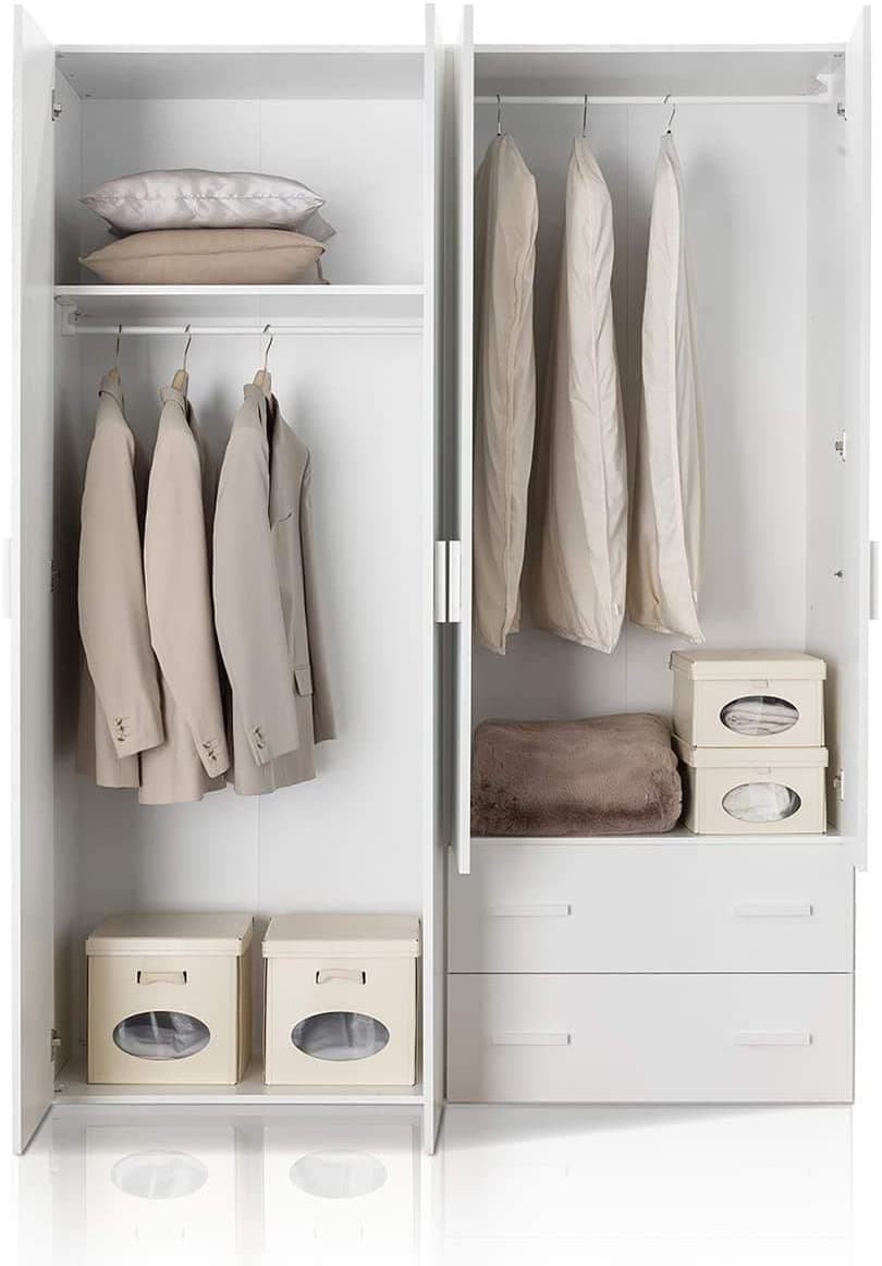 Armadio "noce" in Legno Con Cassettiera, Armadietto Portabiti E Scarpiera Made in Italy Casa e cucina/Arredamento/Camera da letto/Armadi Decor Space - Altamura, Commerciovirtuoso.it