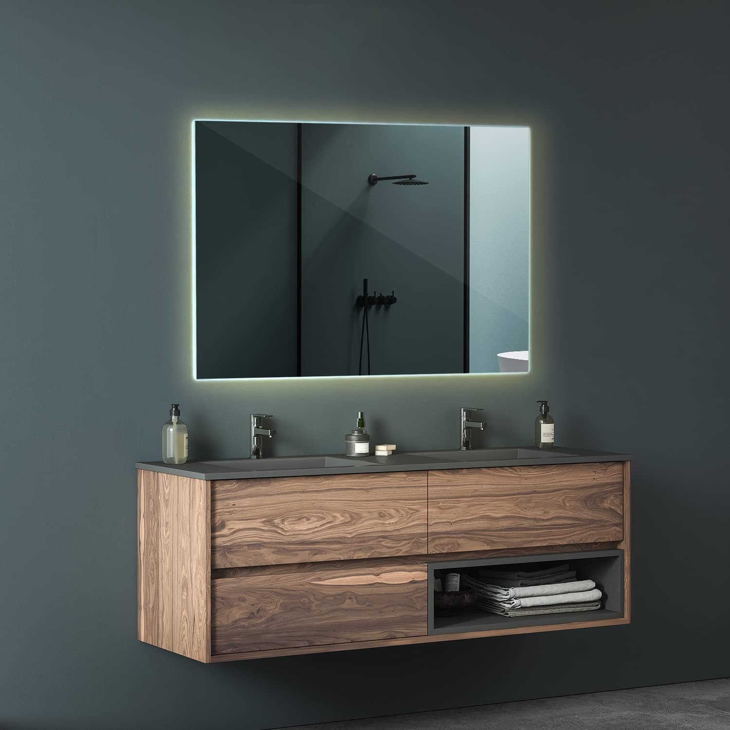 Specchio retroilluminato rettangolare da bagno a LED prodotto Artigianale "Made in Italy" in Specchi da parete Decor Space - Altamura, commercioVirtuoso.it