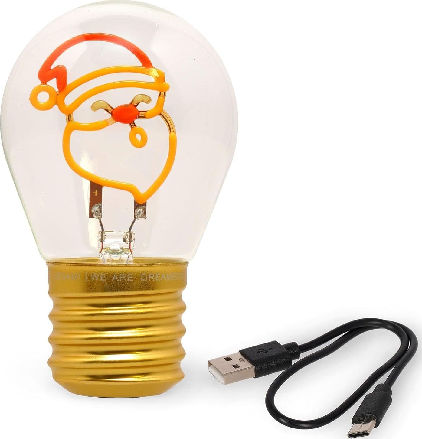 Legami Lampada da Tavolo a forma di Lampadina, For Indoor Use Only, Ricaricabile con Cavo USB, Senza Fili, Tema Santa Claus in Lampadari Cartoleria Deja Vu - Crotone, commercioVirtuoso.it