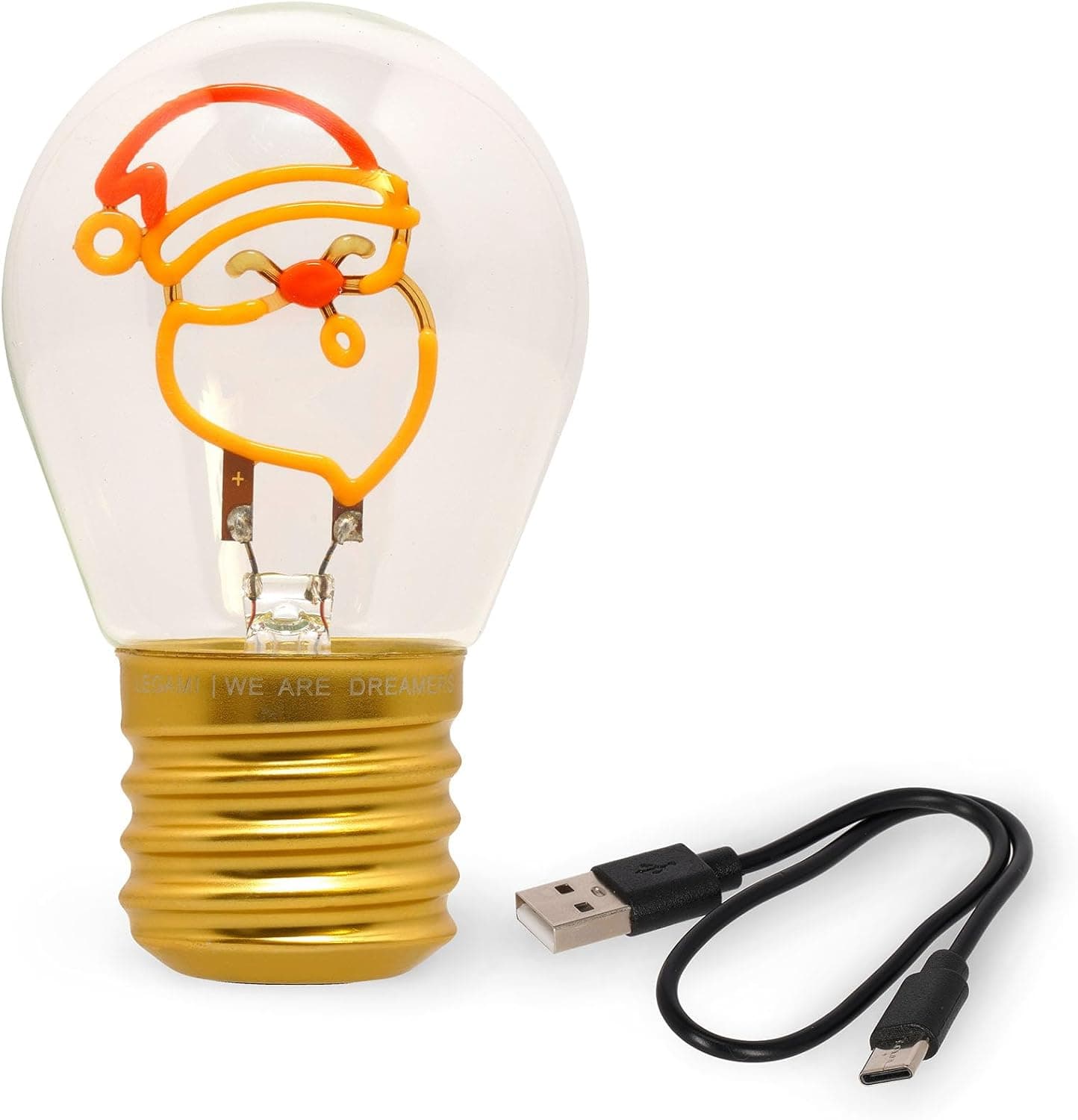 Legami Lampada da Tavolo a forma di Lampadina, For Indoor Use Only, Ricaricabile con Cavo USB, Senza Fili, Tema Santa Claus in Lampadari Cartoleria Deja Vu - Crotone, commercioVirtuoso.it