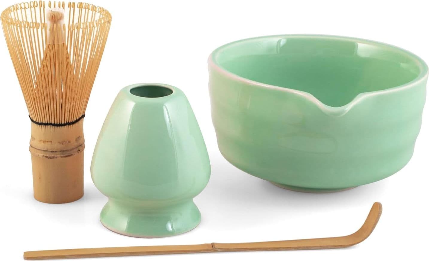 H&H Confezione 4 pezzi matcha tea in porcellana verde