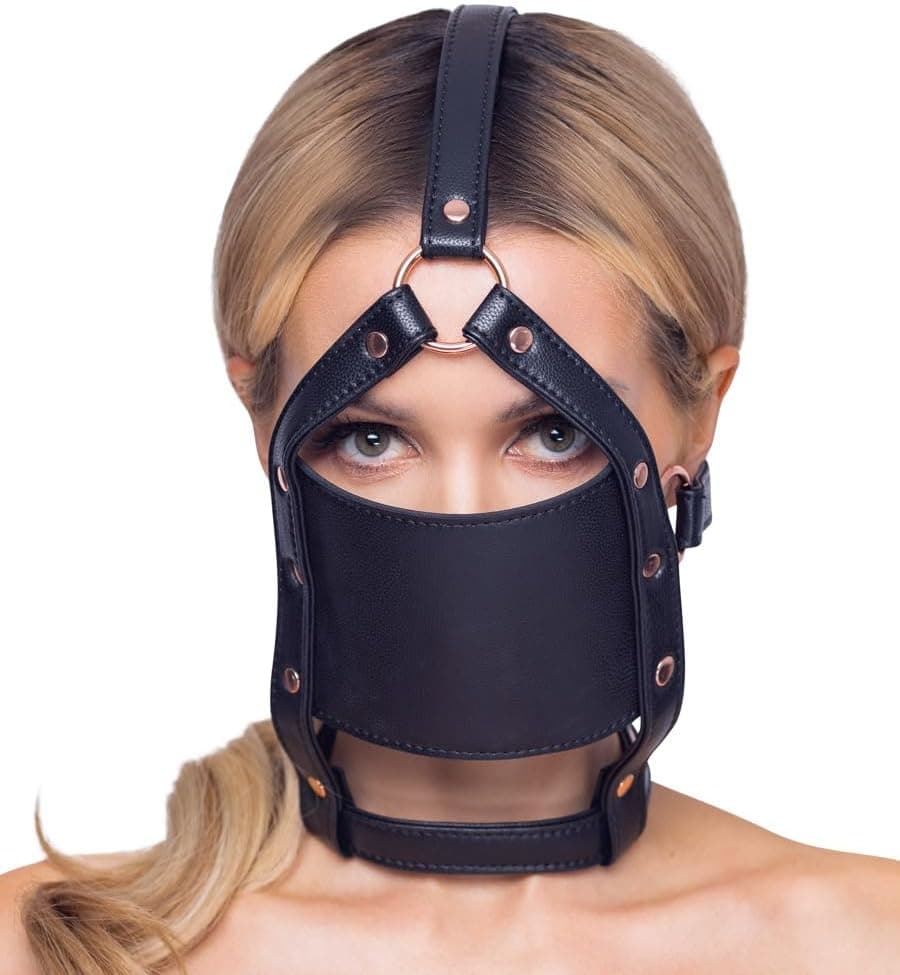 Bavaglio in pelle PU con gag nero Bad Kitty Bondage Fetish BDSM S/L regolabile in prodotto Erosdom - Palmi, commercioVirtuoso.it