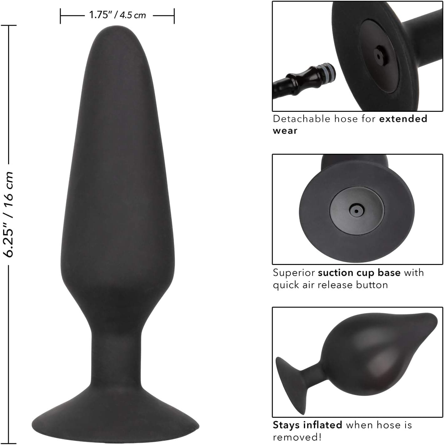 Plug anale XL gonfiabile pesante indossabile stimolatore prostata extra Grande in prodotto Erosdom - Palmi, commercioVirtuoso.it