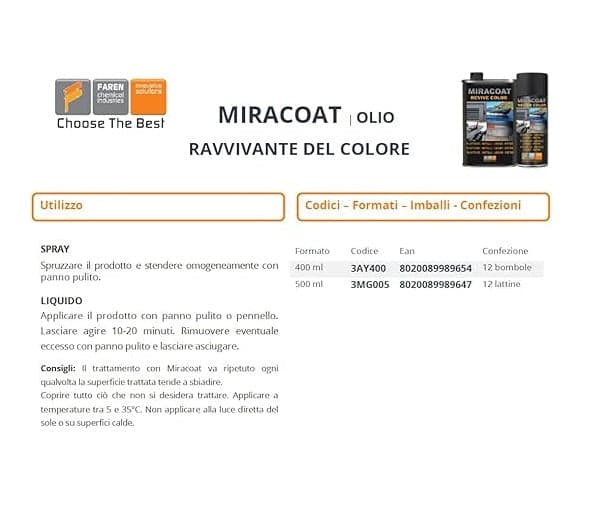 FAREN - MIRACOAT PROTETTIVO RAV.500ML in Vernice Stockdoc - Terni, commercioVirtuoso.it