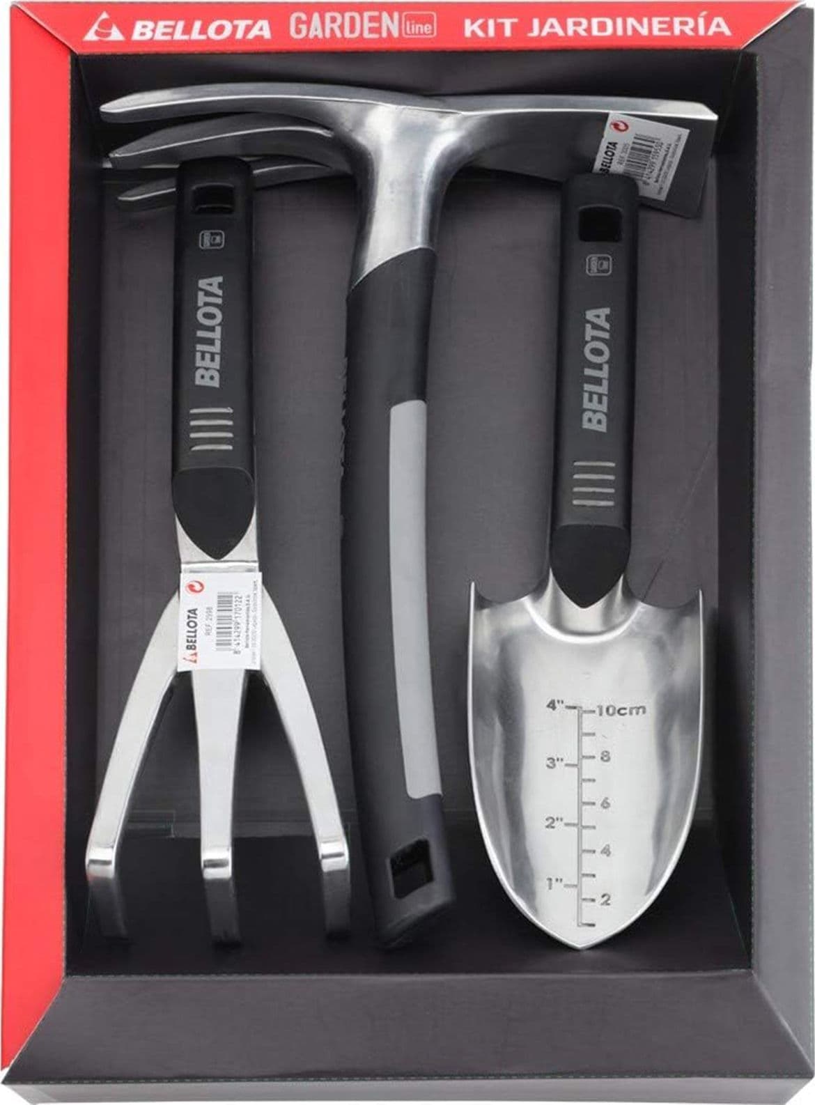 Set 3 pezzi trapiantatore, rastrello e zappetta attrezzi per giardino