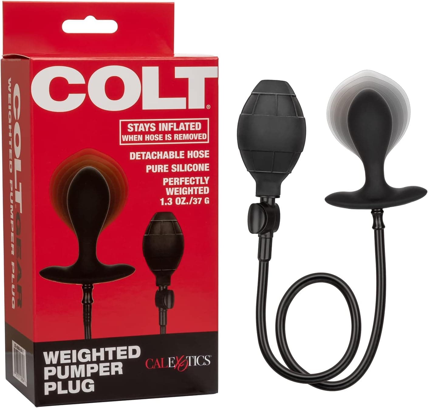 Plug anale gonfiabile pesante Colt silicone nero rimane gonfio anche senza tubo in prodotto Erosdom - Palmi, commercioVirtuoso.it