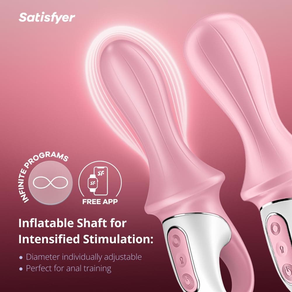 Satisfyer Air Pump Booty 5+ rosa plug gonfiabile app 12 vibrazioni IPX7 USB in prodotto Erosdom - Palmi, commercioVirtuoso.it