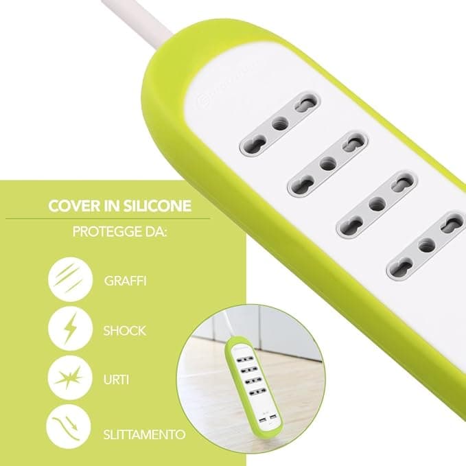 ELECTRALINE - GUMMY MULTIPRESA 4P 2USB 2.1A COVER SILI in Multiprese Stockdoc - Terni, commercioVirtuoso.it