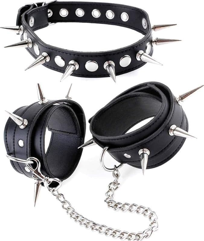Rockhard bondage Kit set bondage fetish manette collare maschera frusta pelle PU in prodotto Erosdom - Palmi, commercioVirtuoso.it
