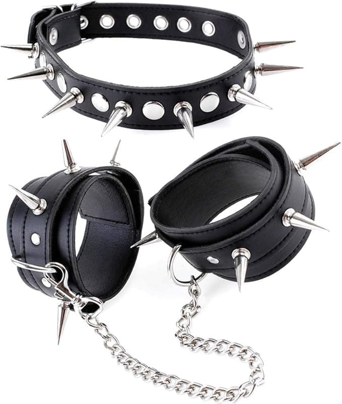 Rockhard bondage Kit set bondage fetish manette collare maschera frusta pelle PU in prodotto Erosdom - Palmi, commercioVirtuoso.it