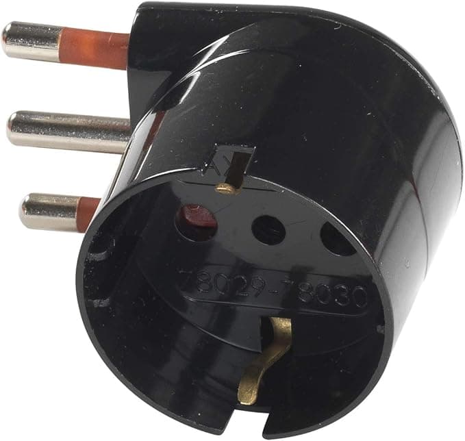 ROSI - ADATTATORE SCHUKO 16A 2P+T NERO 90^