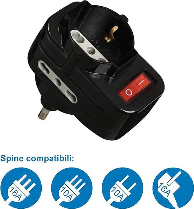 ELECTRALINE - ADATT.C/INTER 1P SCHUKO/BIV SPINA ROTANT in Adattatori da viaggio Stockdoc - Terni, commercioVirtuoso.it