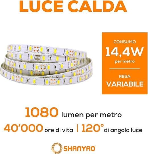 SHANYAO - SET 3 MT STRIP LED P&P 1020 LUM.L.C in Nastri LED Stockdoc - Terni, commercioVirtuoso.it