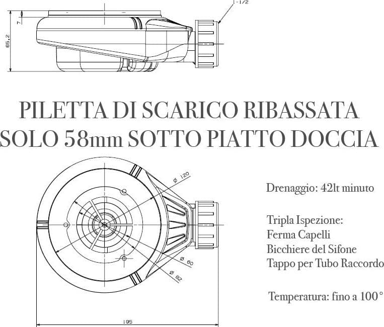 Piatto doccia in marmoresina Marrone effetto pietra cemento PRESTIGE in Box doccia Mondialshop - Parabiago, commercioVirtuoso.it