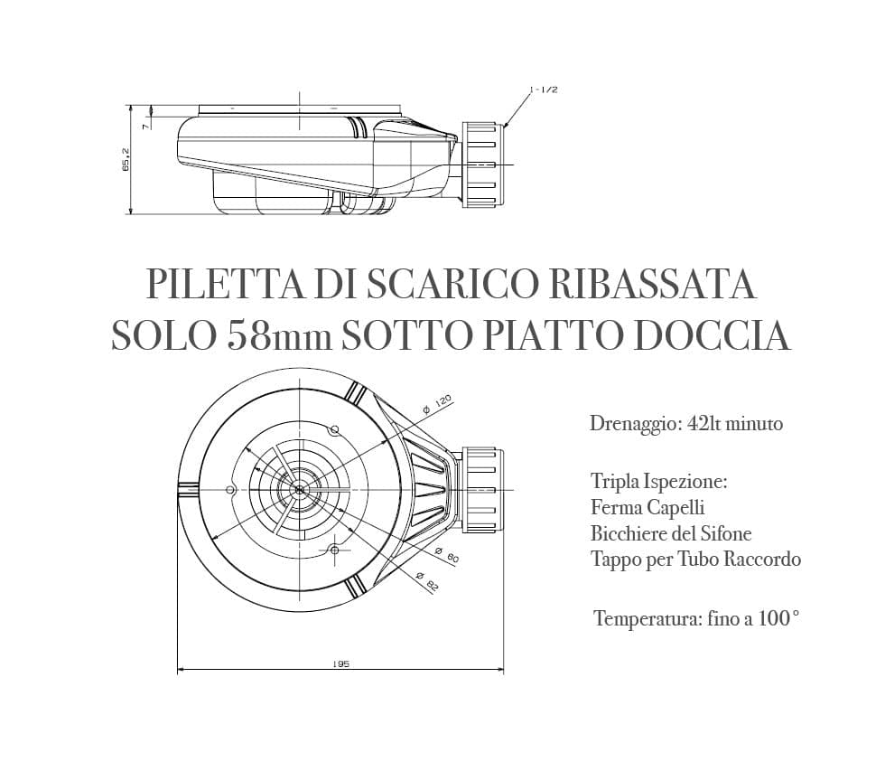 Piatto doccia in marmoresina Marrone effetto pietra cemento PRESTIGE in Box doccia Mondialshop - Parabiago, commercioVirtuoso.it