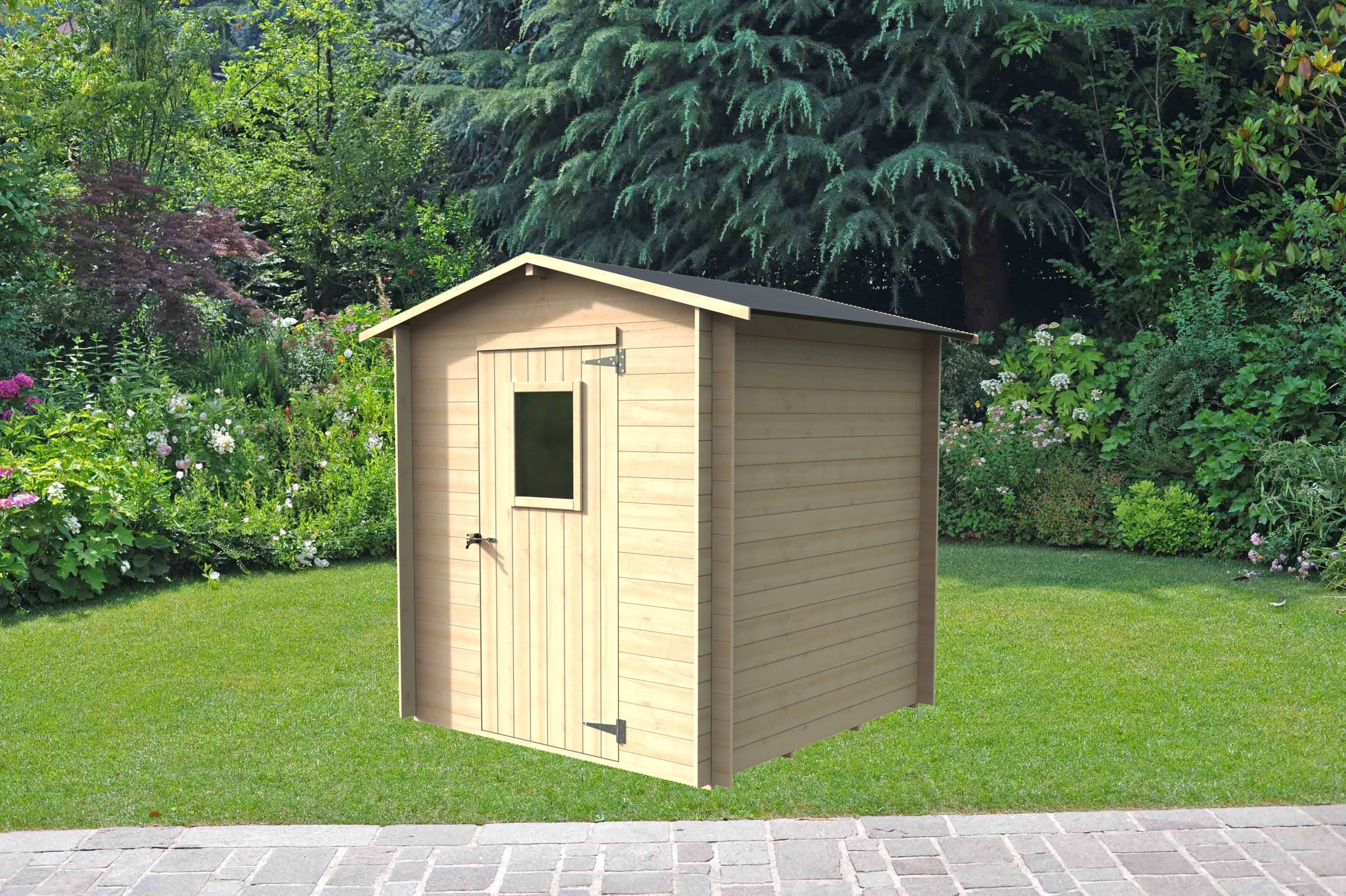 Casetta in legno con porta e finestra deposito da giardino per attrezzi "Made in Italy" 200 x 200 x h 217 cm in Capanni La Zappa - Altamura, commercioVirtuoso.it