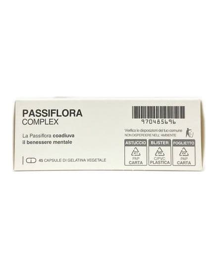 Passiflora complex 45 caps con lavanda, biancospino, tiglio coadiuva il benessere mentale, ansia da stress in Valeriana AlBio Sicily - Misilmeri, commercioVirtuoso.it