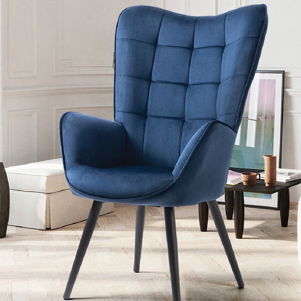 Poltrona Moderna Casa e Ufficio Velluto Blu Schienale Tipo Cester Ergonomica in Sedie da scrivania Danyx - Casoria, commercioVirtuoso.it