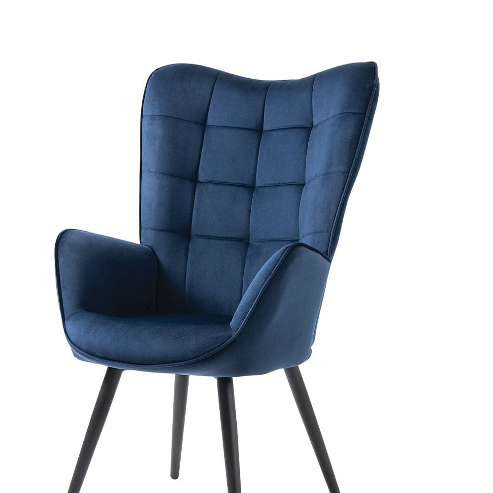 Poltrona Moderna Casa e Ufficio Velluto Blu Schienale Tipo Cester Ergonomica in Sedie da scrivania Danyx - Casoria, commercioVirtuoso.it