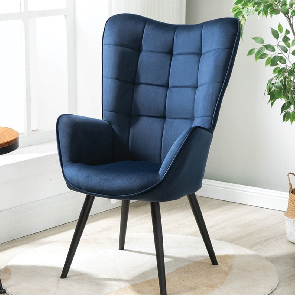 Poltrona Moderna Casa e Ufficio Velluto Blu Schienale Tipo Cester Ergonomica in Sedie da scrivania Danyx - Casoria, commercioVirtuoso.it