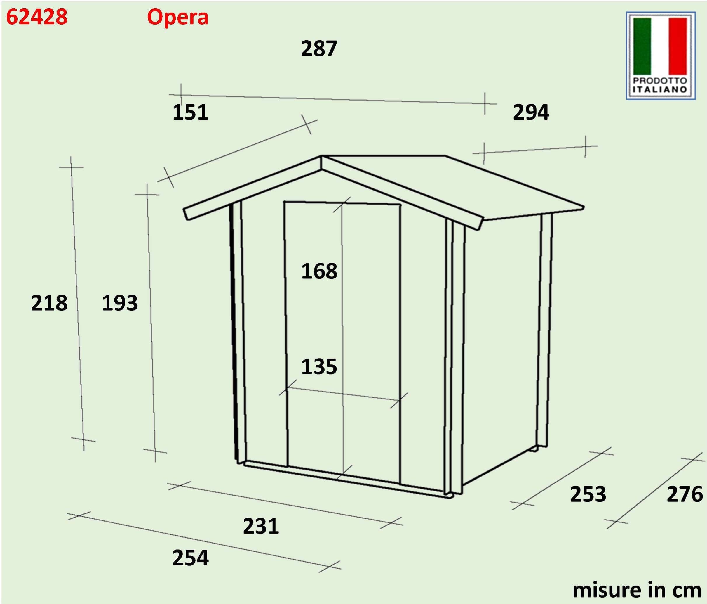 Casetta in legno con doppia porta finestrata deposito da giardino "Made in Italy" in Capanni La Zappa - Altamura, commercioVirtuoso.it