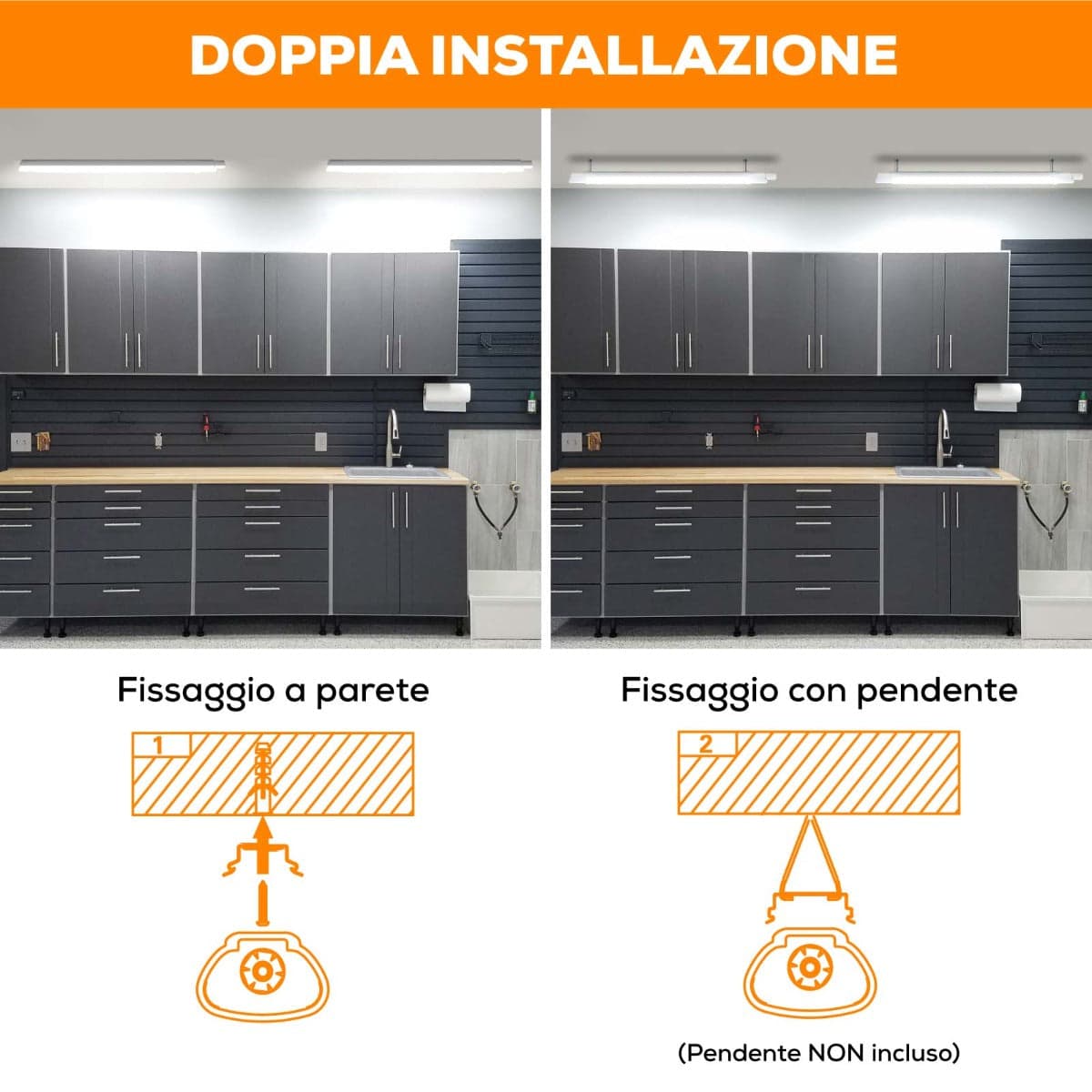 SHANYAO - PLAFONIERA STAGNA LYDIA 60 CM 20W C in Plafoniere Stockdoc - Terni, commercioVirtuoso.it