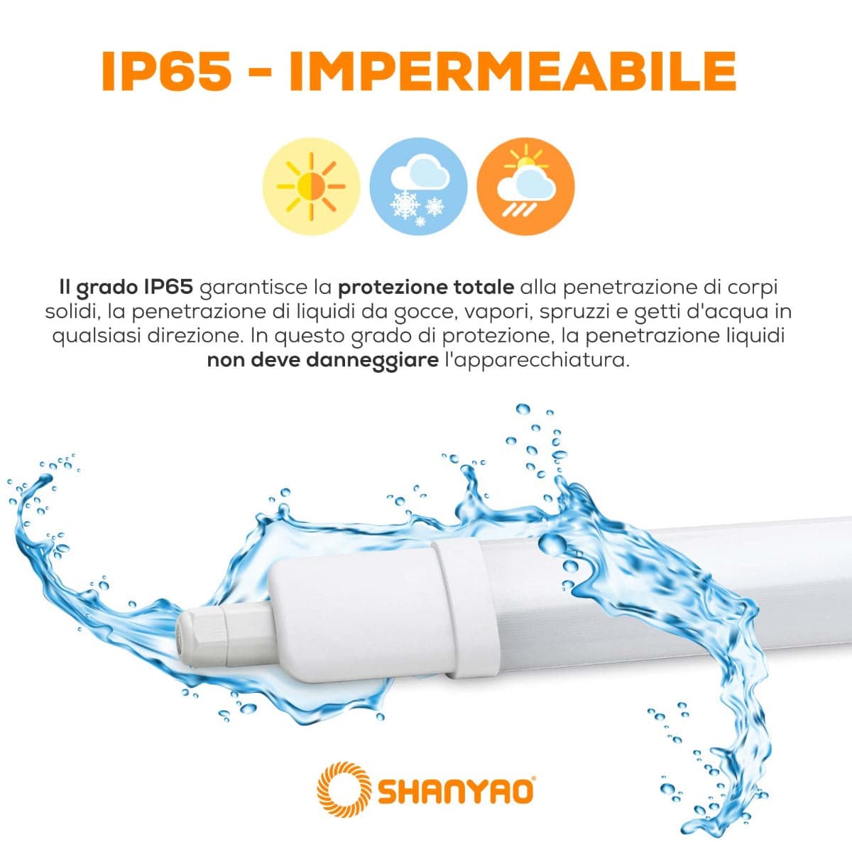 SHANYAO - PLAFONIERA STAGNA LYDIA 60 CM 20W C in Plafoniere Stockdoc - Terni, commercioVirtuoso.it