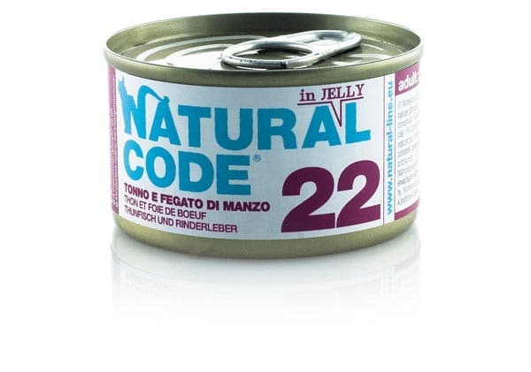 Natural Code Scatoletta 22 Tonno e Fegato di Manzo per Gatti Adulti 85gr