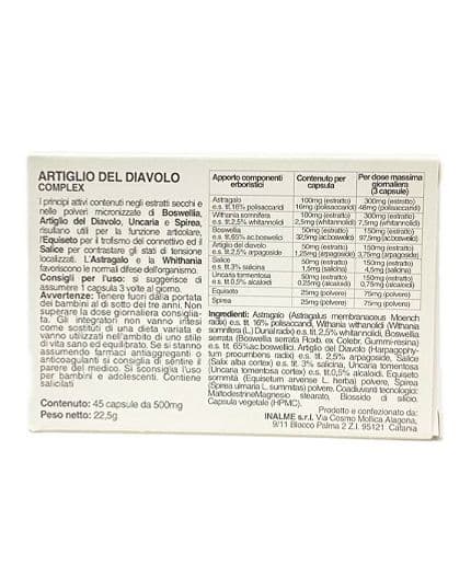 Artiglio del diavolo complex 45 caps. con Boswellia, Uncaria, Astragalo per la funzione articolare dolori dona sollievo in Curcuma AlBio Sicily - Misilmeri, commercioVirtuoso.it