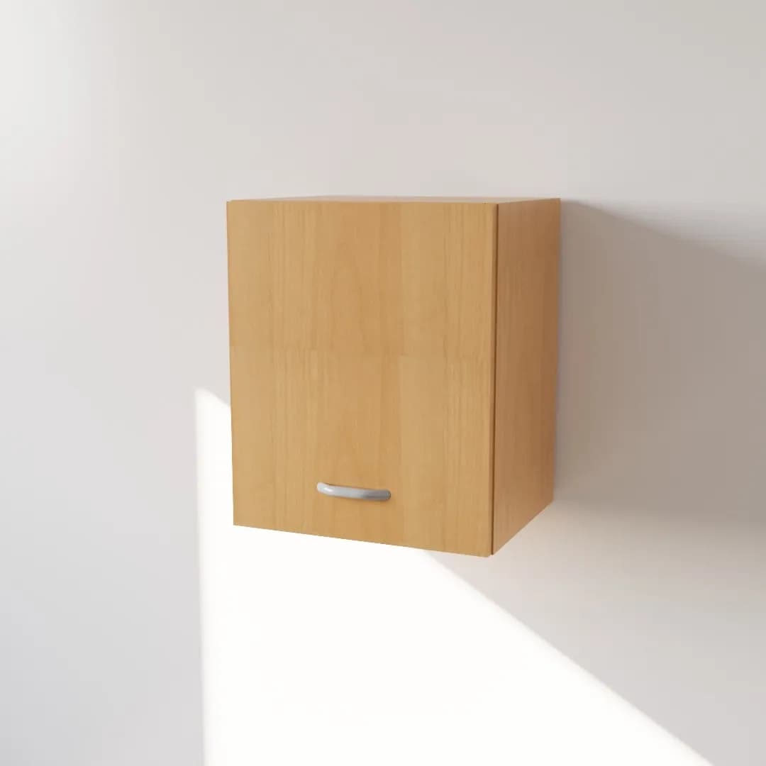 Pensile in Legno Nobilitato di Colore Faggio con un Anta altezza 48 cm in prodotto Calandrelli - Napoli, commercioVirtuoso.it