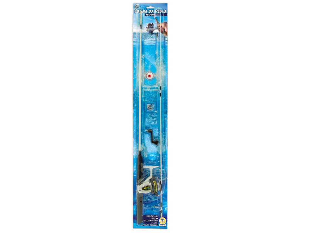 Canna da pesca con mulinello 160cm. in prodotto Save The Money - Rimini, commercioVirtuoso.it