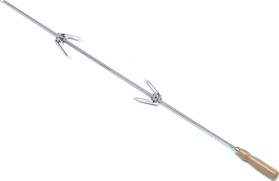 SPIEDO PER BARBECUE-GIRRAROSTO -CAMINETTO CM 80 INOX CON 2 FORCHETTE BRACE in prodotto EuroStore07 - Alatri, commercioVirtuoso.it