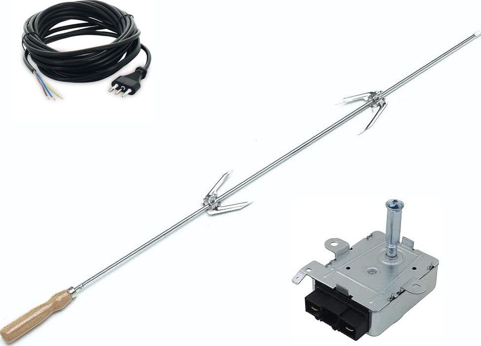 SPIEDO CM 80 + MOTORE 6 W + CAVO DI COLLEGAMENTO CAMINO - BARBECUE GIRARROSTO