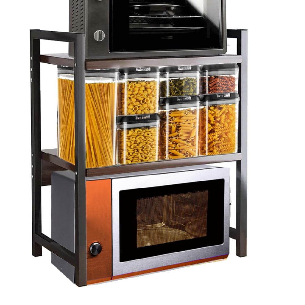 Scaffale Organizer Casa Ufficio 2Ripiani Metallo e Legno MDF 53x35 H80cm Noce Nero in Librerie Danyx - Casoria, commercioVirtuoso.it