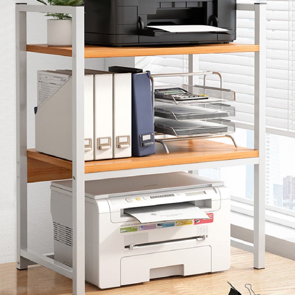 Scaffale Organizer Casa Ufficio 2Ripiani Metallo e Legno MDF 53x35 H80cm Bianco in Librerie Danyx - Casoria, commercioVirtuoso.it